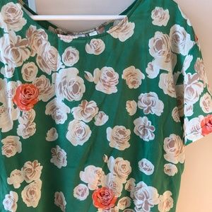 Floral Silk Anthropologie Shirt